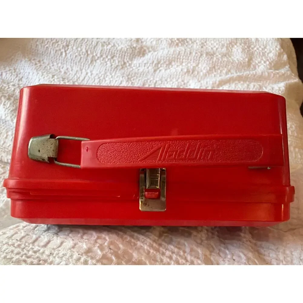 Vintage 1984 Transformers Red Plastic Lunch Box Aladdin Hasbro Empty Rare